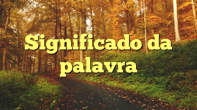 Significado da palavra