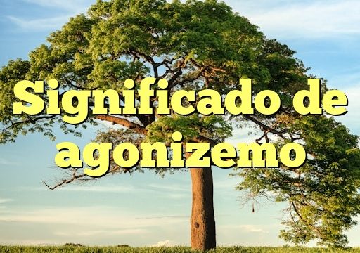 Significado de agonizemo