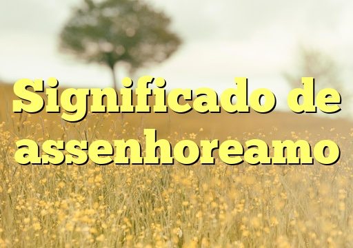 Significado de assenhoreamo