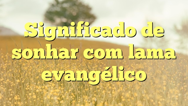 Significado de sonhar com lama evangélico