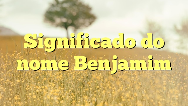 Significado do nome Benjamim